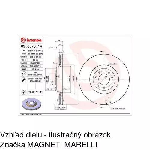 Brzdový kotúč POLCAR S71-0413