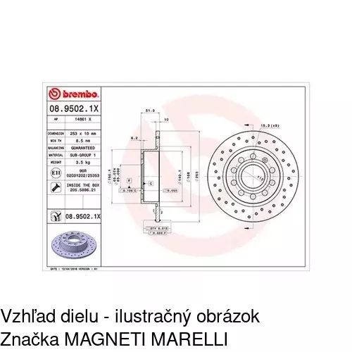 Brzdový kotúč POLCAR S71-1143