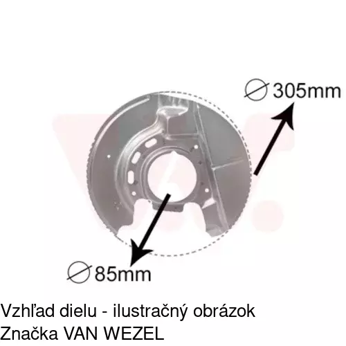 Brzdovy štít POLCAR 2005OT-2 - obr. 2