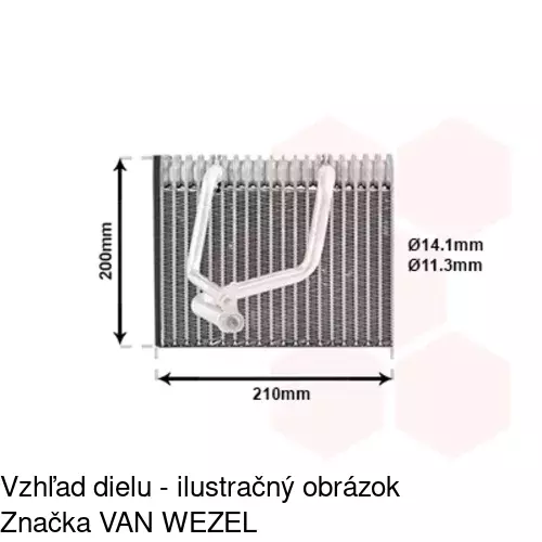 Výparník klimatizácie POLCAR 6007P8-3 - obr. 2