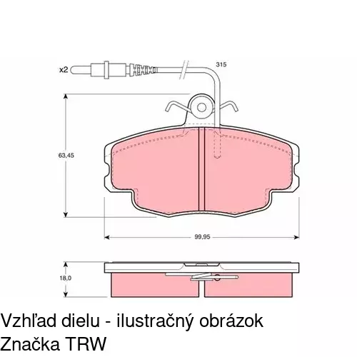 Brzdové dosky POLCAR S70-0006 - obr. 1