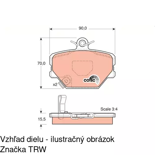 Brzdové dosky POLCAR S70-0199 - obr. 1