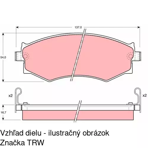 Brzdové dosky POLCAR S70-0474 - obr. 1