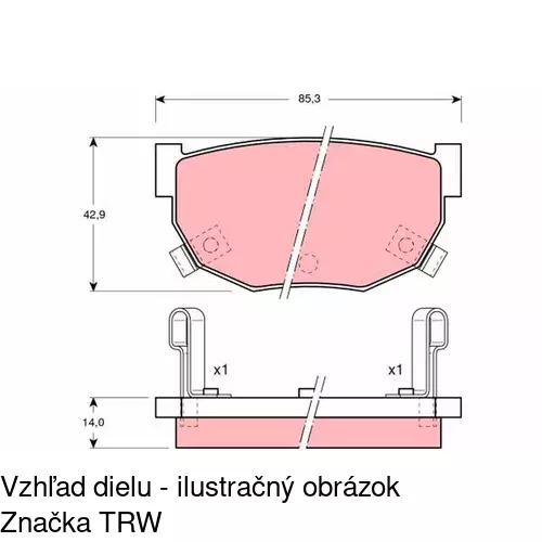 Brzdové dosky POLCAR S70-1445 - obr. 3