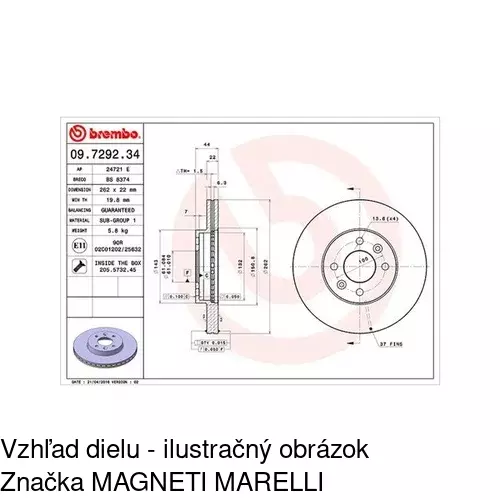 Brzdový kotúč POLCAR S71-0062 - obr. 1