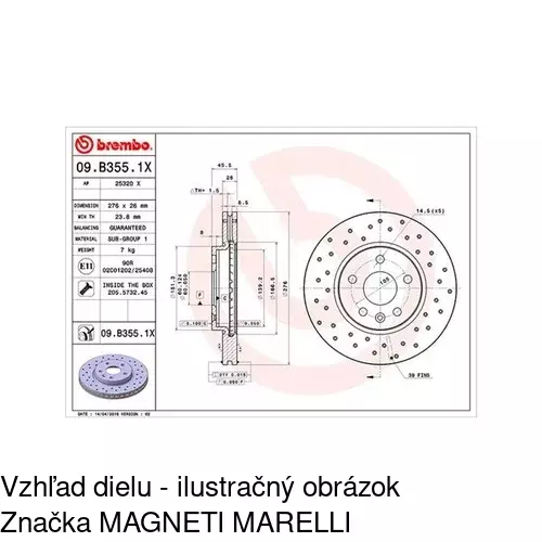 Brzdový kotúč POLCAR S71-0341 - obr. 1