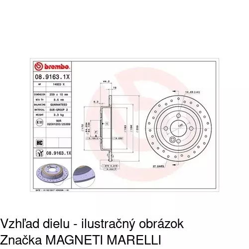 Brzdový kotúč POLCAR S71-1314 - obr. 2