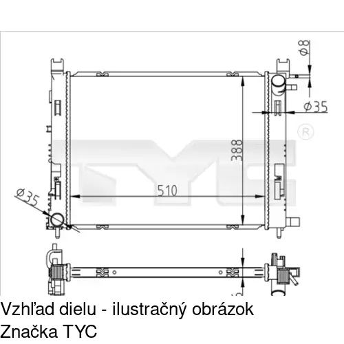 Chladiče vody POLCAR 28M108A1