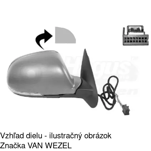 Sklo vonkajšieho zrkadla s držiakom POLCAR 6923555E - obr. 4