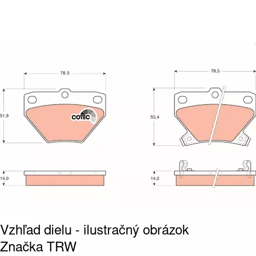 Brzdové dosky POLCAR S70-1433 - obr. 2