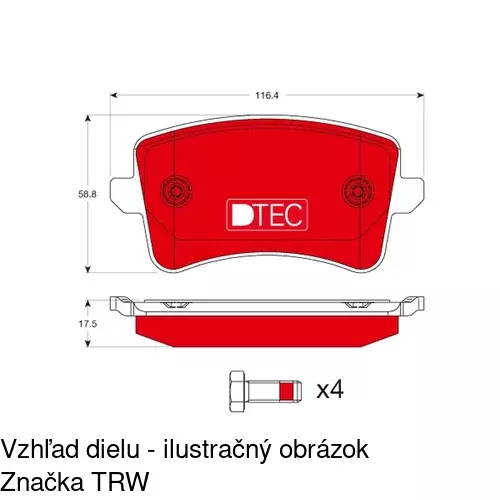 Brzdové dosky POLCAR S70-1498 - obr. 2