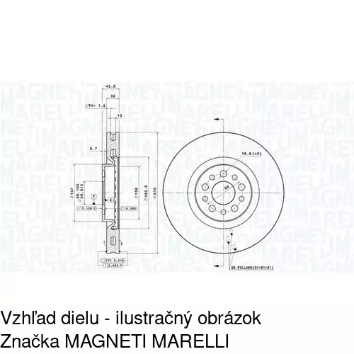 Brzdový kotúč POLCAR S71-0257 - obr. 1