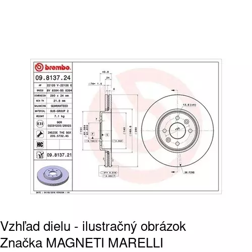 Brzdový kotúč POLCAR S71-0267