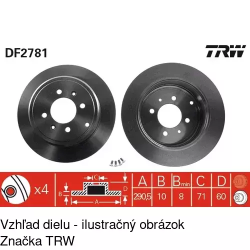 Brzdový kotúč POLCAR S71-1087 - obr. 3