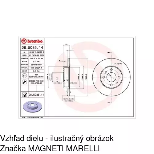 Brzdový kotúč POLCAR S71-2002