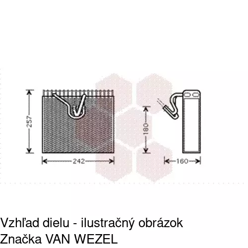 Výparník klimatizácie POLCAR 5556P8-1 - obr. 1