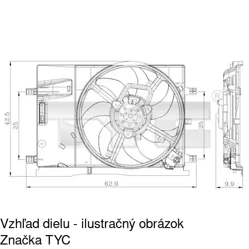 Ventilátor bez krytu / podpery POLCAR 555823U4 - obr. 2