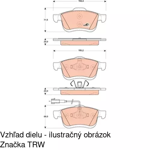 Brzdové dosky POLCAR S70-0209 - obr. 1