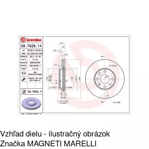 Brzdový kotúč POLCAR S71-0027S