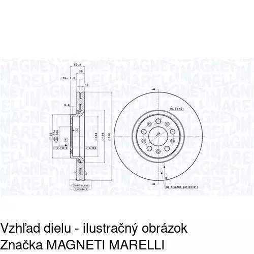 Brzdový kotúč POLCAR S71-0159 - obr. 1