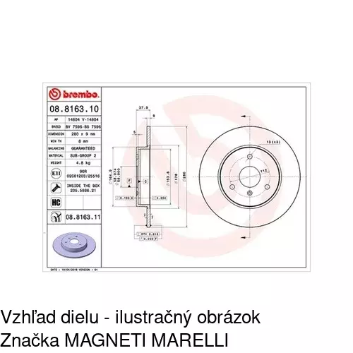 Brzdový kotúč POLCAR S71-0376