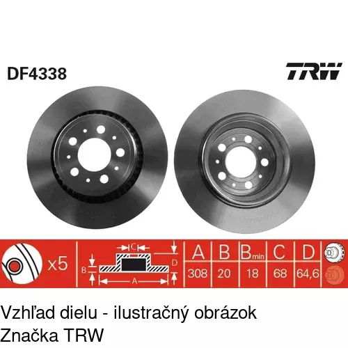 Brzdový kotúč S71-1259 /POLCAR/ - obr. 2