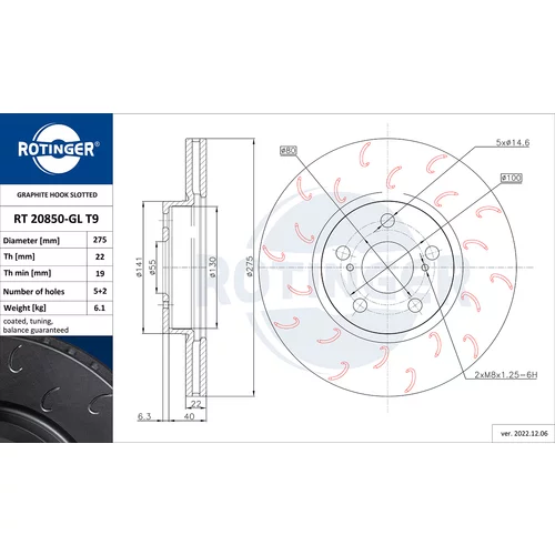 Brzdový kotúč ROTINGER RT 20850-GL T9