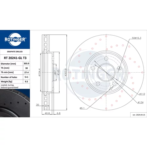 Brzdový kotúč ROTINGER RT 20241-GL T3