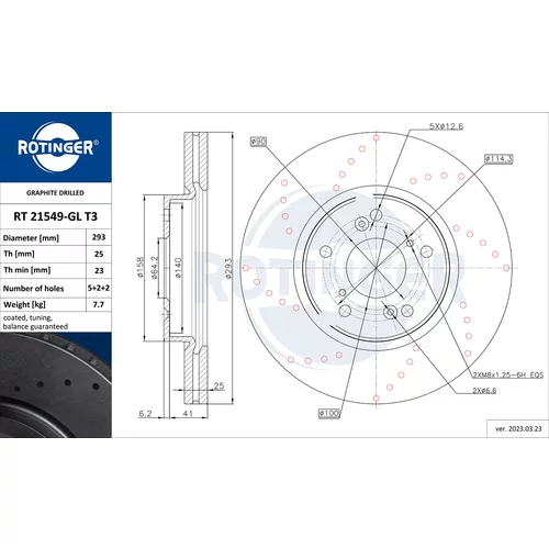 Brzdový kotúč ROTINGER RT 21549-GL T3