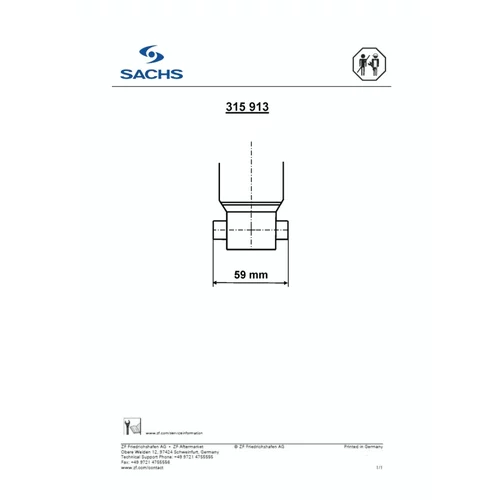 Tlmič pérovania SACHS 315 913 - obr. 1