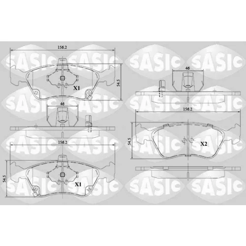 Sada brzdových platničiek kotúčovej brzdy SASIC 6216109