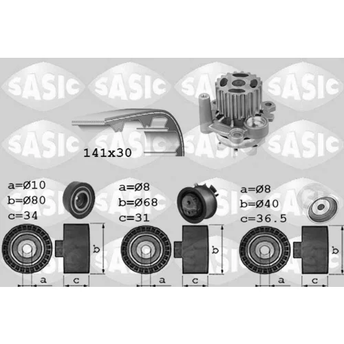 Vodné čerpadlo + sada ozubeného remeňa SASIC 3906028