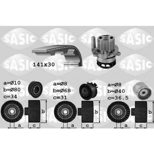 Vodné čerpadlo + sada ozubeného remeňa SASIC 3906084