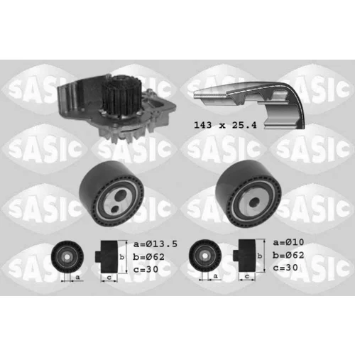 Vodné čerpadlo + sada ozubeného remeňa SASIC 3900026