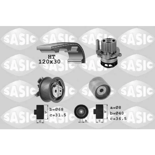 Vodné čerpadlo + sada ozubeného remeňa SASIC 3906083