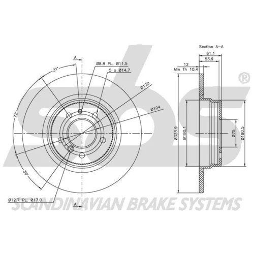 Brzdový kotúč SBS 1815201533 - obr. 2