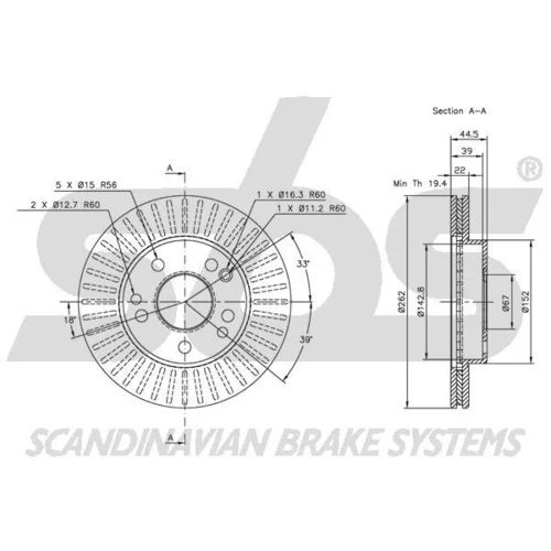 Brzdový kotúč SBS 1815203313 - obr. 2