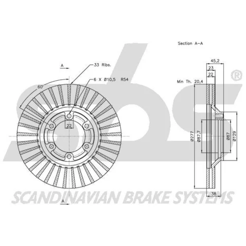 Brzdový kotúč SBS 1815203429 - obr. 2