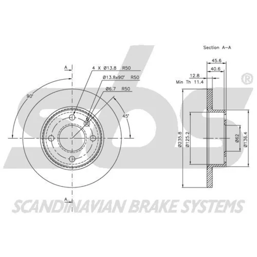 Brzdový kotúč SBS 1815204305 - obr. 2