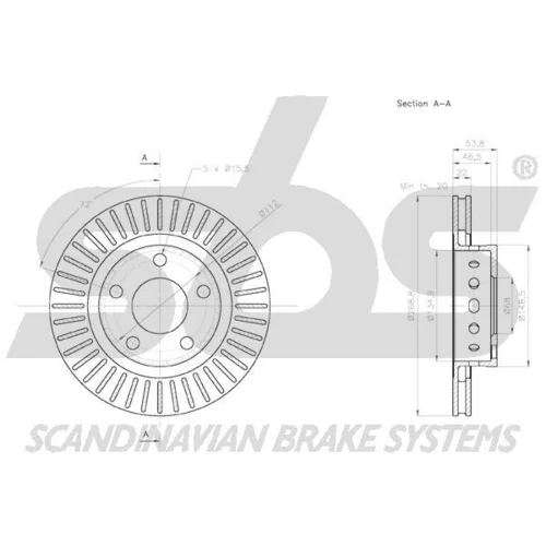 Brzdový kotúč SBS 18152047158 - obr. 2