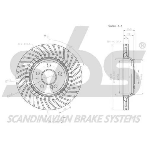 Brzdový kotúč SBS 18153133120 - obr. 2