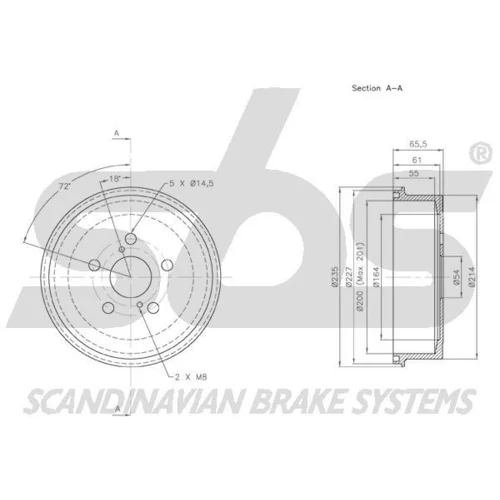 Brzdový bubon SBS 1825254512 - obr. 1