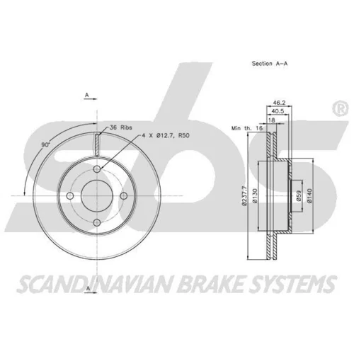 Brzdový kotúč SBS 1815202268 - obr. 2