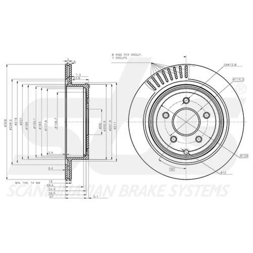 Brzdový kotúč SBS 1815202271 - obr. 2