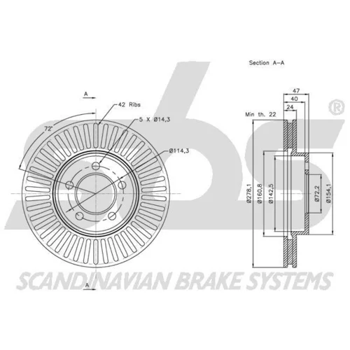 Brzdový kotúč SBS 1815203263 - obr. 2