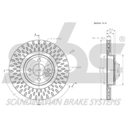 Brzdový kotúč SBS 1815204046 - obr. 2