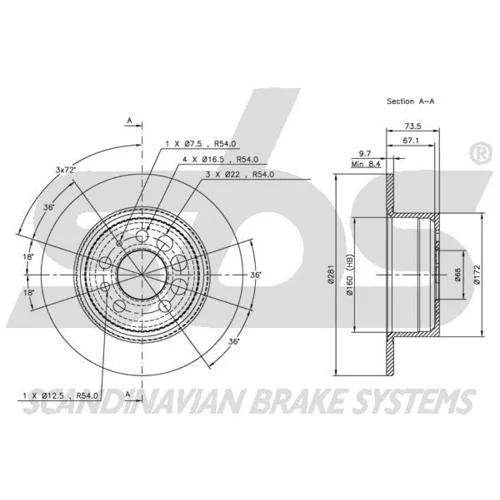 Brzdový kotúč SBS 1815204807 - obr. 2