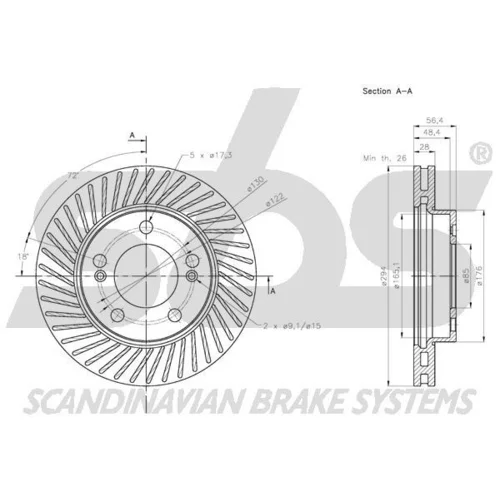 Brzdový kotúč SBS 1815315703 - obr. 2