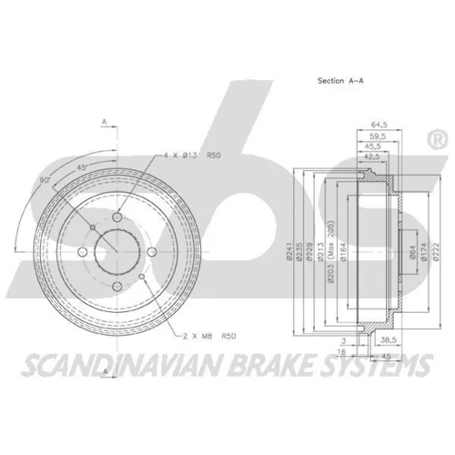 Brzdový bubon SBS 1825253006 - obr. 2