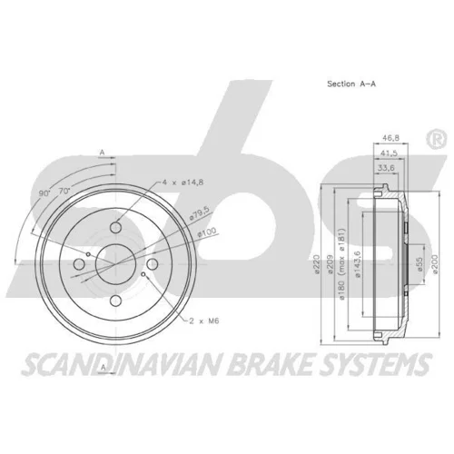 Brzdový bubon SBS 1825259909 - obr. 2